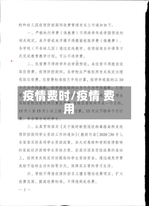 疫情费时/疫情 费用