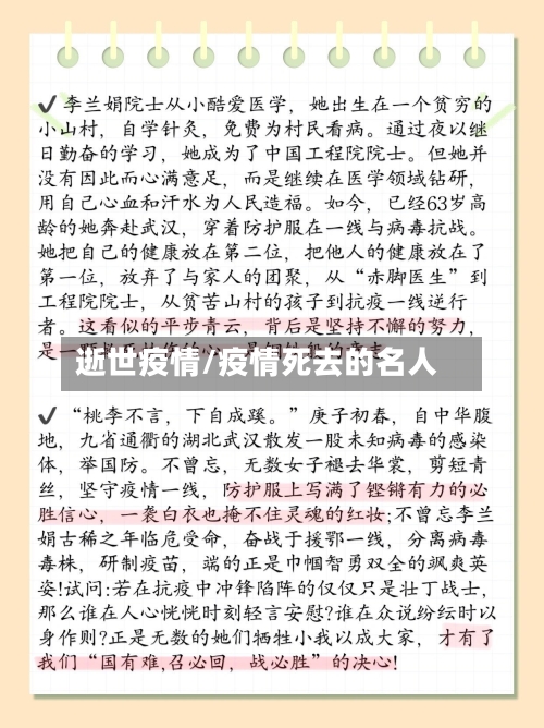 逝世疫情/疫情死去的名人-第2张图片