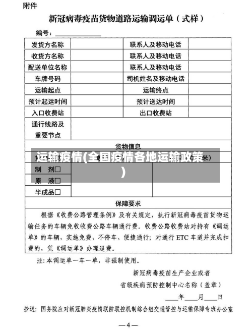 运输疫情(全国疫情各地运输政策)-第2张图片