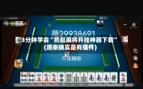 3分钟学会“燕赵麻将开挂神器下载”(原来确实是有插件)-第3张图片