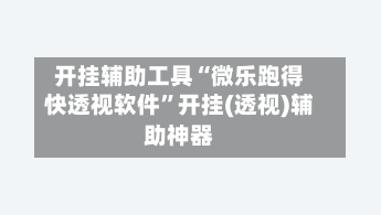 开挂辅助工具“微乐跑得快透视软件”开挂(透视)辅助神器