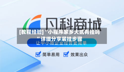 [教程经验]“小程序家乡大贰有挂吗	”详细分享装挂步骤-第2张图片