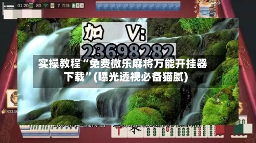 实操教程“免费微乐麻将万能开挂器下载”(曝光透视必备猫腻)