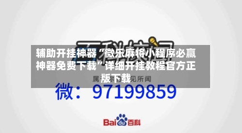 辅助开挂神器“微乐麻将小程序必赢神器免费下载”详细开挂教程官方正版下载-第3张图片