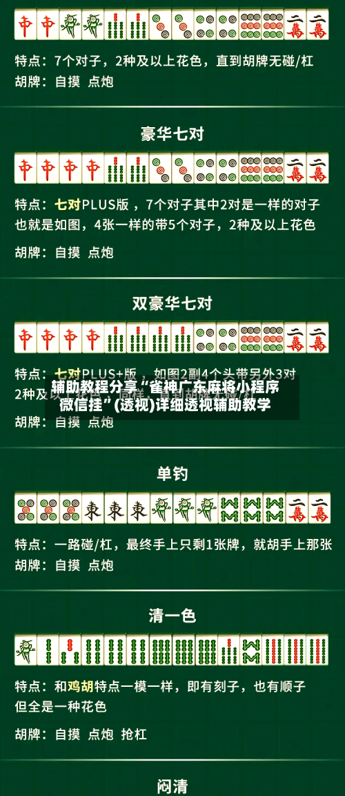 辅助教程分享“雀神广东麻将小程序微信挂”(透视)详细透视辅助教学-第3张图片