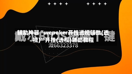 辅助神器“wepoker开挂透视辅助(透视)”开挂(透视)辅助教程-第3张图片
