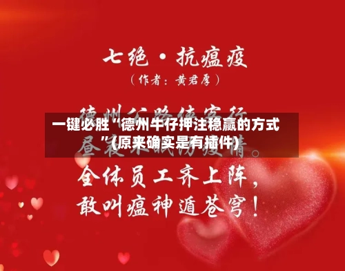 一键必胜“德州牛仔押注稳赢的方式”(原来确实是有插件)