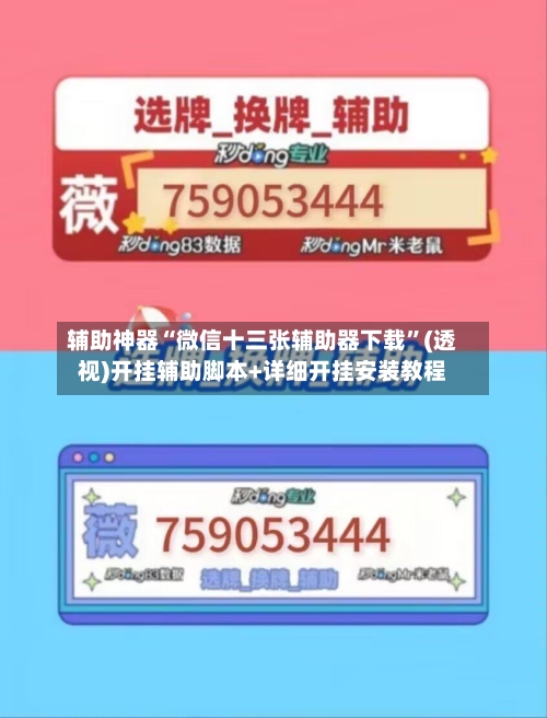 辅助神器“微信十三张辅助器下载”(透视)开挂辅助脚本+详细开挂安装教程