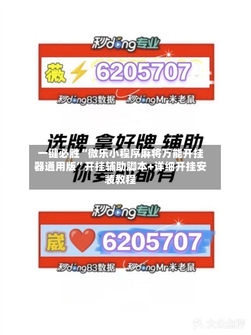 一键必胜“微乐小程序麻将万能开挂器通用版	”开挂辅助脚本+详细开挂安装教程-第2张图片