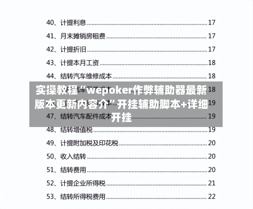 实操教程“wepoker作弊辅助器最新版本更新内容介”开挂辅助脚本+详细开挂-第3张图片