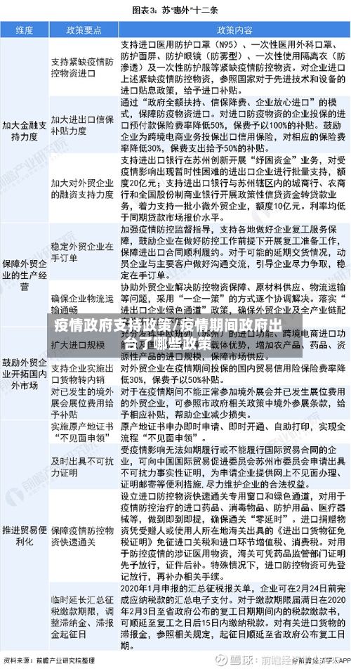 疫情政府支持政策/疫情期间政府出台了哪些政策-第2张图片