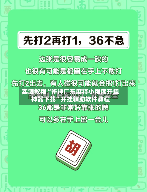 实测教程“雀神广东麻将小程序开挂神器下载”开挂辅助软件教程-第2张图片