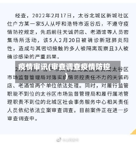 疫情审讯(审查调查疫情防控)