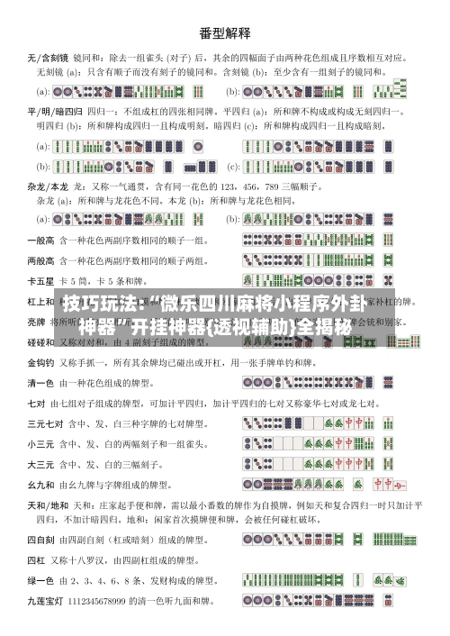技巧玩法:“微乐四川麻将小程序外卦神器”开挂神器{透视辅助}全揭秘