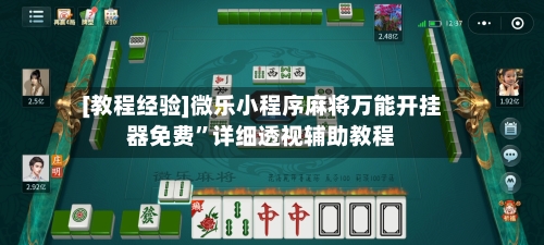 [教程经验]微乐小程序麻将万能开挂器免费”详细透视辅助教程-第2张图片