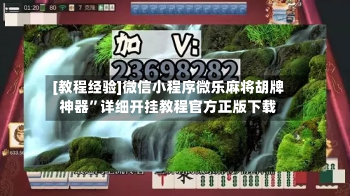 [教程经验]微信小程序微乐麻将胡牌神器”详细开挂教程官方正版下载