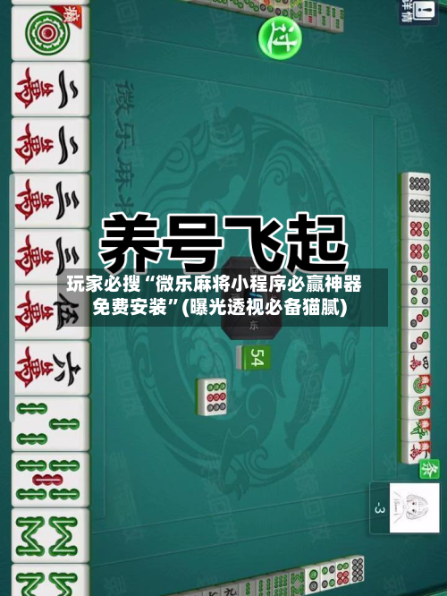 玩家必搜“微乐麻将小程序必赢神器免费安装”(曝光透视必备猫腻)