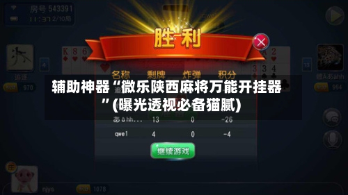 辅助神器“微乐陕西麻将万能开挂器”(曝光透视必备猫腻)
