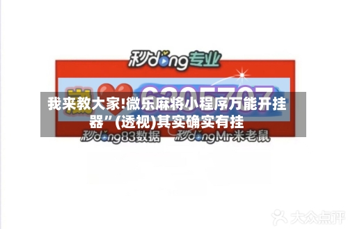 我来教大家!微乐麻将小程序万能开挂器”(透视)其实确实有挂-第2张图片