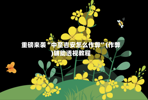 重磅来袭“中至吉安怎么作弊”(作弊)辅助透视教程