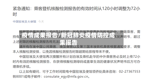 疫情成果报告/新冠肺炎疫情防控成果报告