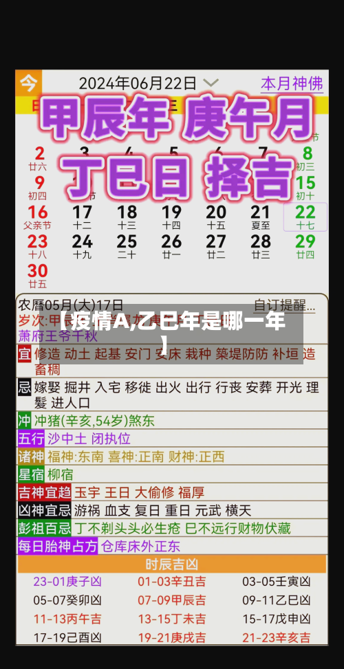 【疫情A,乙巳年是哪一年】-第2张图片