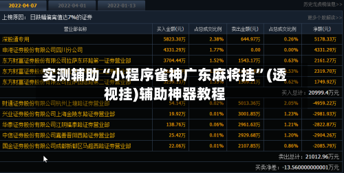 实测辅助“小程序雀神广东麻将挂”(透视挂)辅助神器教程-第2张图片
