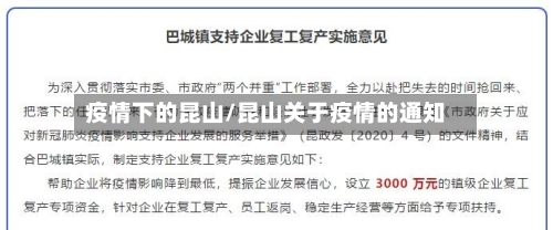 疫情下的昆山/昆山关于疫情的通知