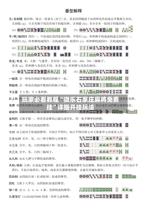 玩家必看教程“微乐石家庄麻将免费挂”详细开挂玩法-第2张图片