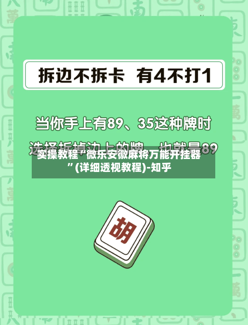 实操教程“微乐安徽麻将万能开挂器”(详细透视教程)-知乎-第3张图片