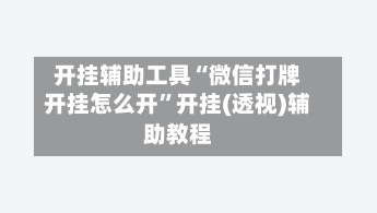 开挂辅助工具“微信打牌开挂怎么开	”开挂(透视)辅助教程-第2张图片