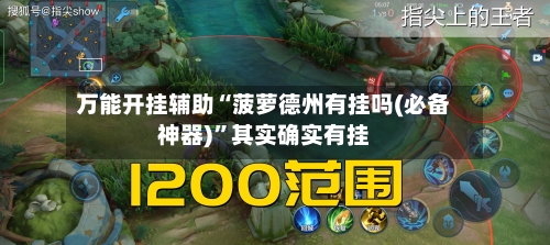 万能开挂辅助“菠萝德州有挂吗(必备神器)”其实确实有挂