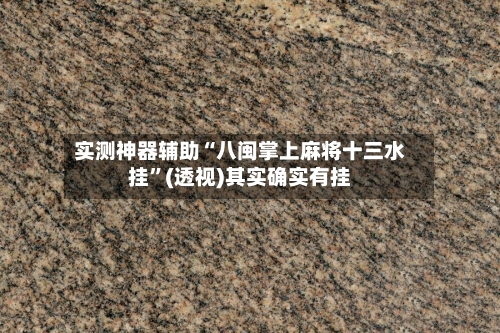 实测神器辅助“八闽掌上麻将十三水挂	”(透视)其实确实有挂-第2张图片