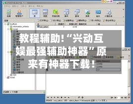 教程辅助!“兴动互娱最强辅助神器”原来有神器下载！-第3张图片