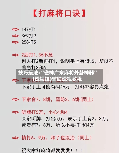 技巧玩法:“雀神广东麻将外卦神器”(透视挂)辅助透视教程