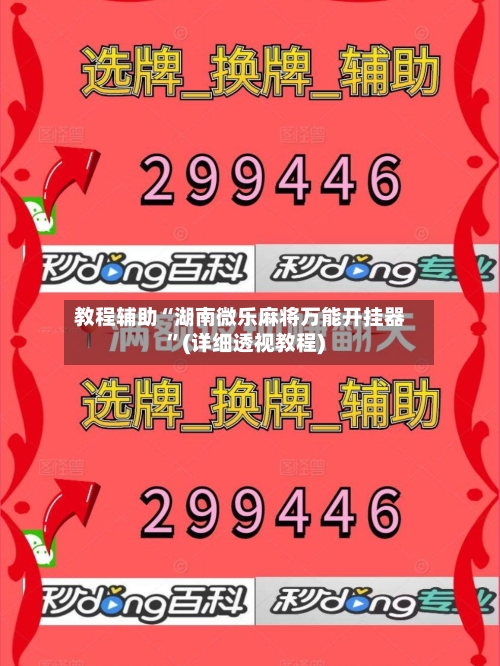 教程辅助“湖南微乐麻将万能开挂器”(详细透视教程)