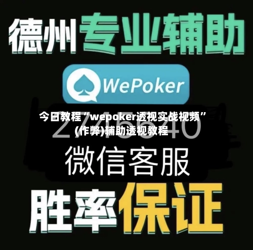 今日教程“wepoker透视实战视频”(作弊)辅助透视教程